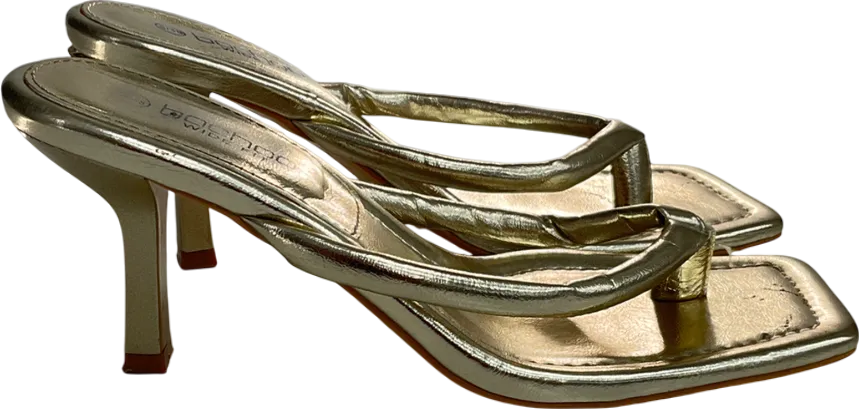 boohoo Wide Fit Metallic Padded Toe Post Mules UK 5 EU 38 👠