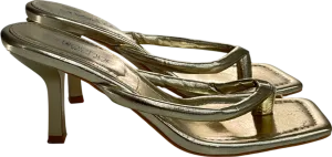 boohoo Wide Fit Metallic Padded Toe Post Mules UK 5 EU 38 👠