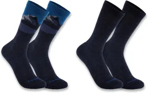 Carhartt Men's SC9592M Midweight Synthetic-Wool Blend Mountain Crew Sock 2-Pack