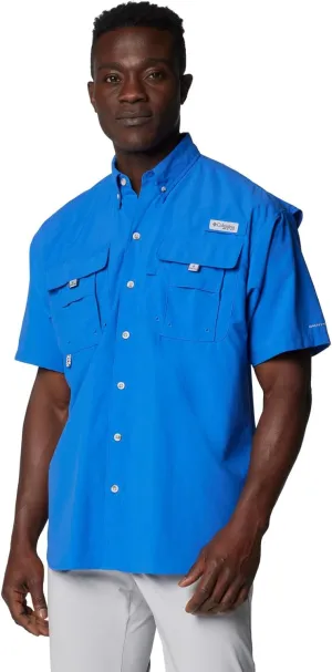 Columbia Mens PFG Bahama II Short Sleeve Fishing Shirt, Vivid Blue, Medium