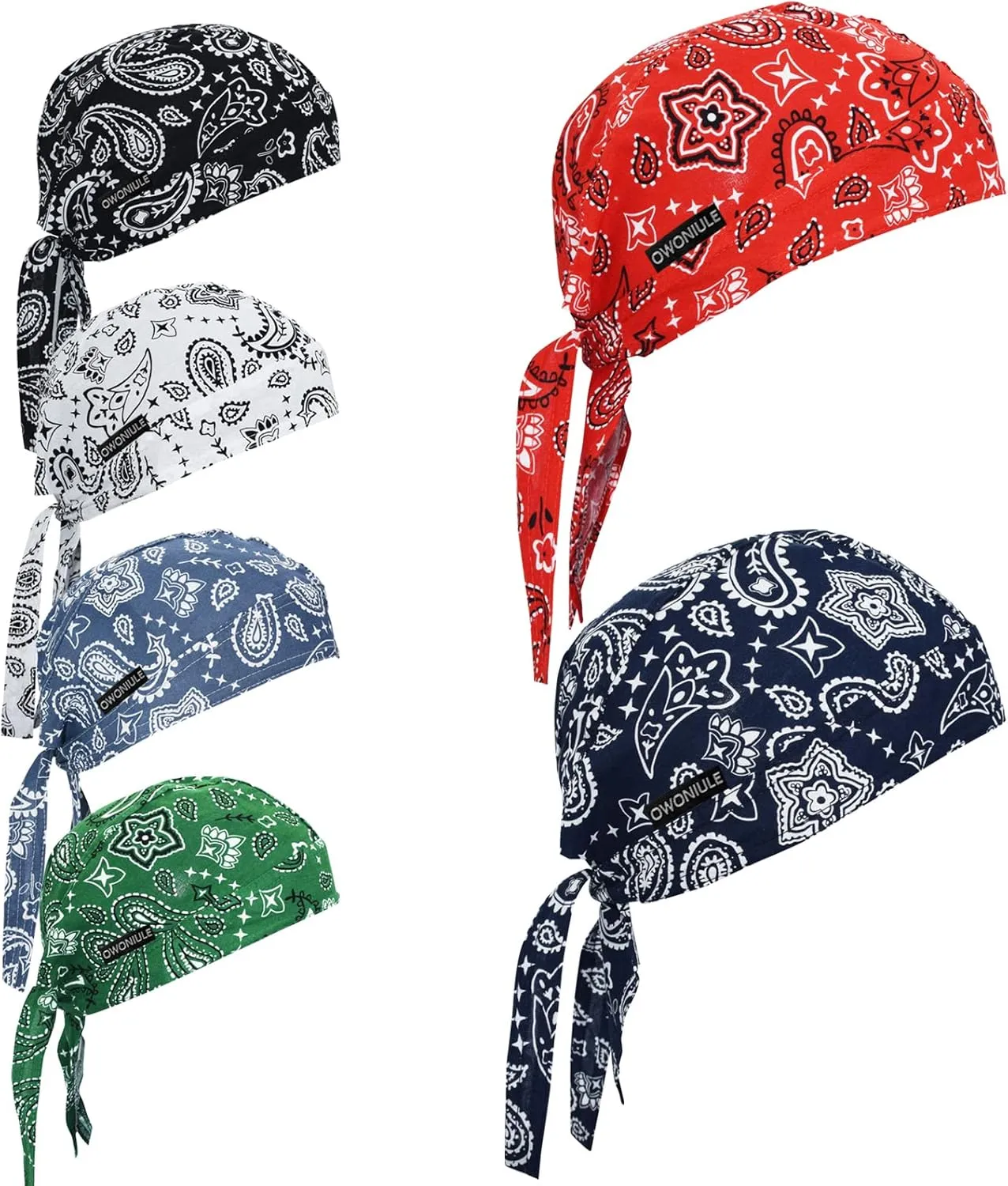 Cotton Doo Rag Skull Cap Sweat Wicking Head Wraps Breathable Helmet Liner Beanie Dew Rags for Men