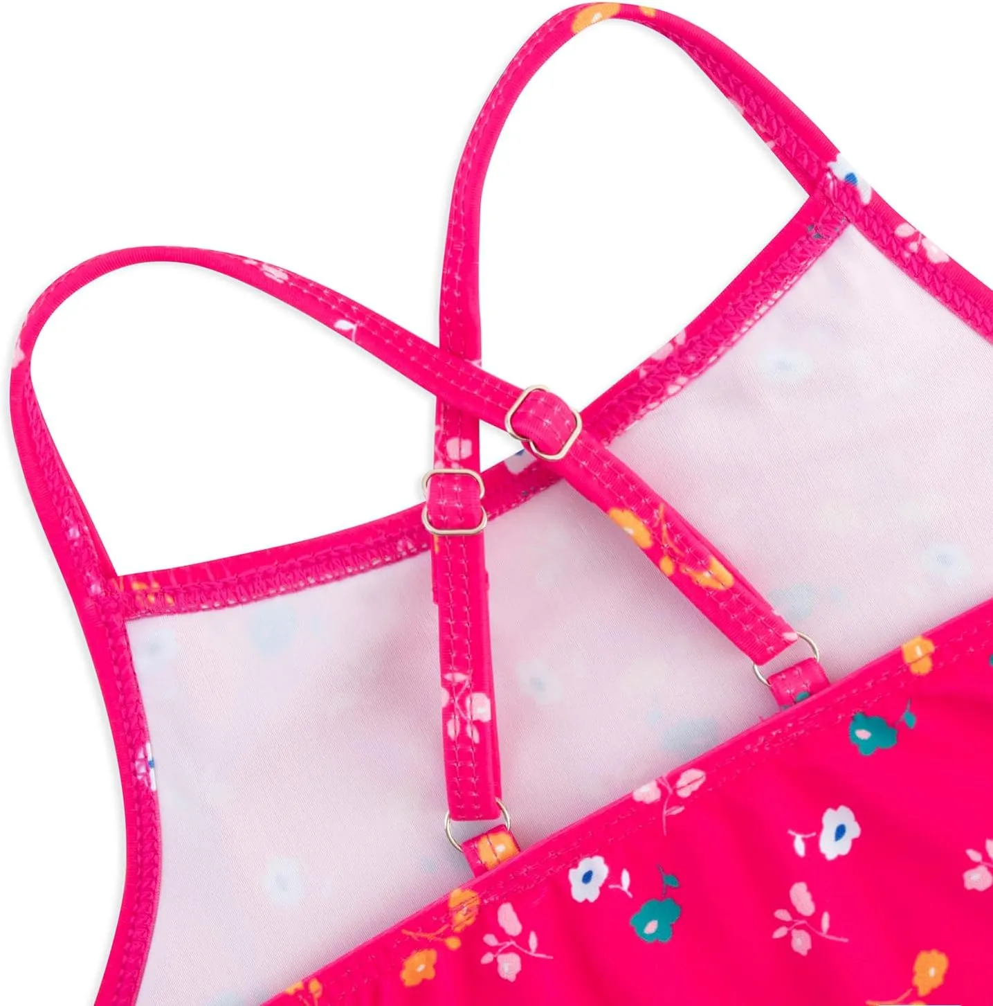 Girls One Piece Swimsuits Cute Ruffles Swimming Bathing Suit with Adjustable Straps Beach Pool Kids Swimwear 3T-12