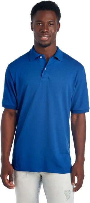 Jerzees Men's Short Sleeve Polo Shirts, Cotton Blend, Two Button Closure, Regular Fit, Sizes S-5x