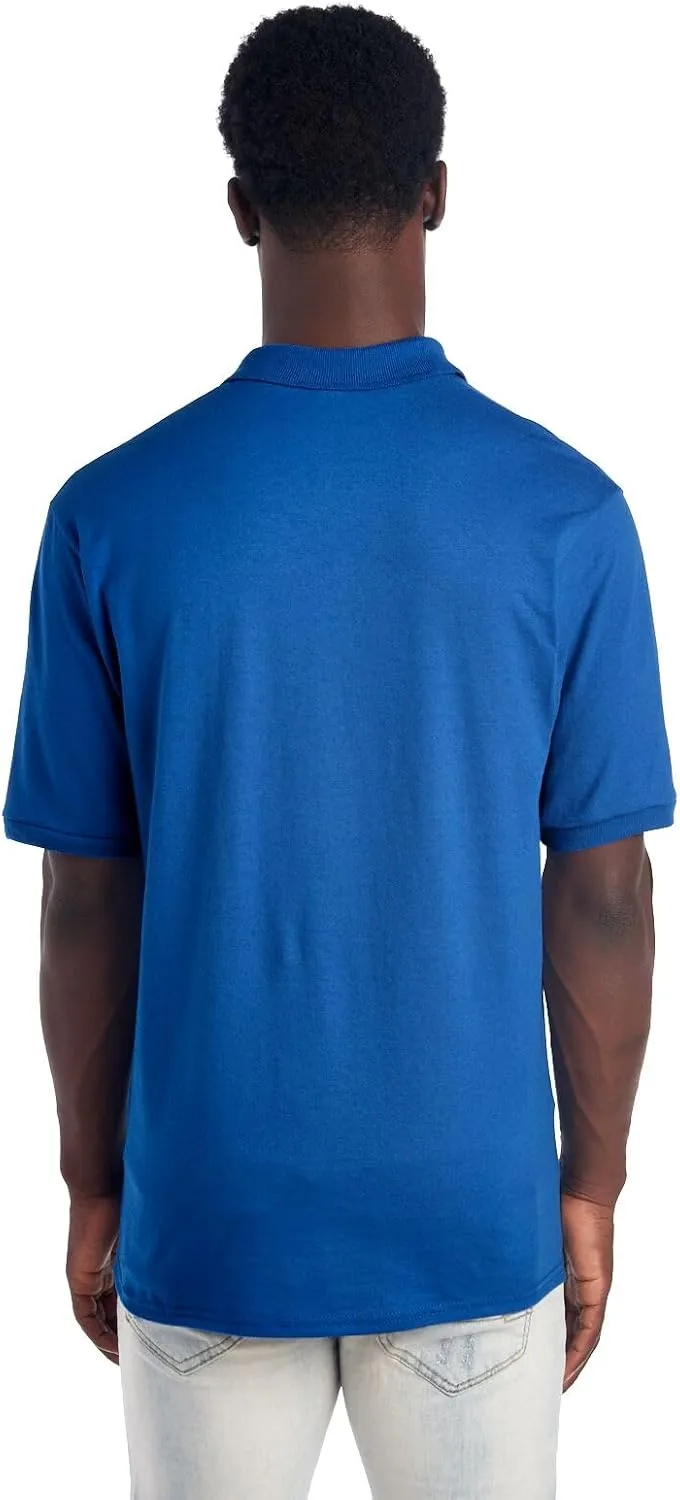 Jerzees Men's Short Sleeve Polo Shirts, Cotton Blend, Two Button Closure, Regular Fit, Sizes S-5x