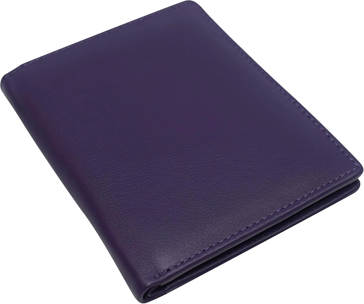 MARSHAL RFID Blocking Bifold Hipster Credit Card Wallet Premium Lambskin Leather (CN Purple)