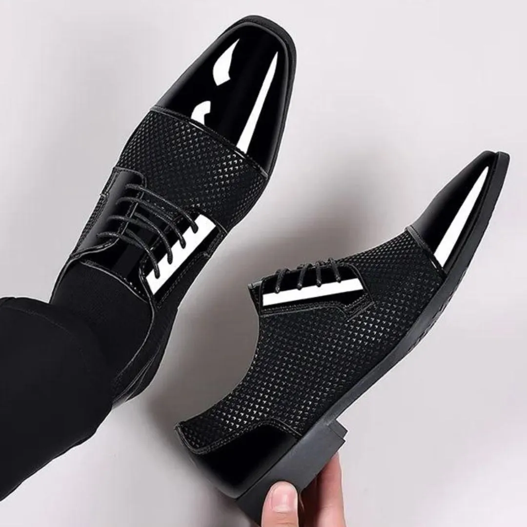 Men's Classic Shiny Vegan Leather Oxford Shoes | Eco-Friendly Materials for All Seasons