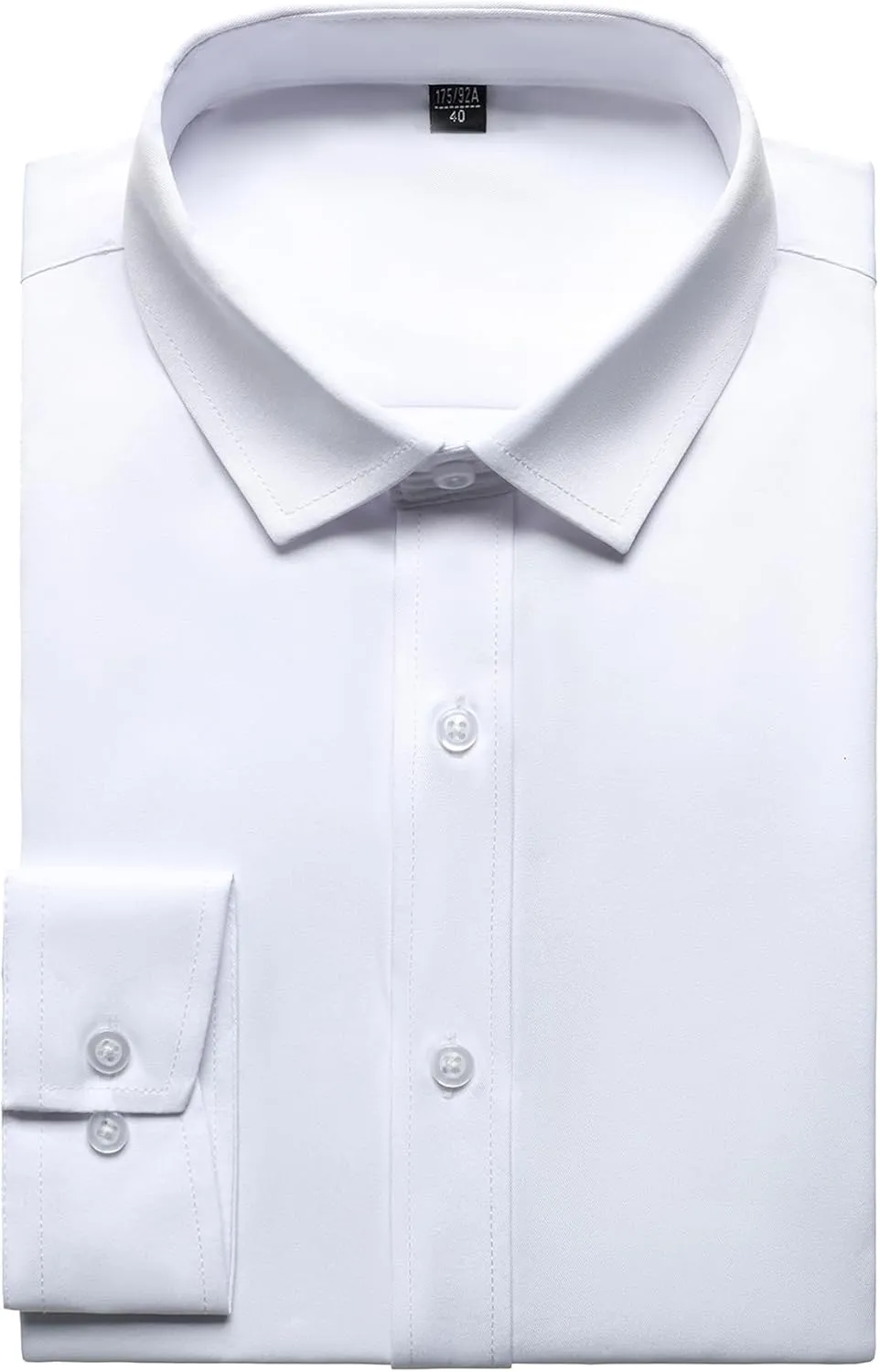 Men's Stretch Wrinkle Free Dress Shirts Formal Wedding Prom Long Sleeve Button Down Shirt