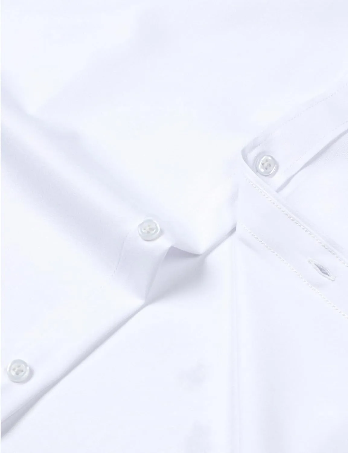 Men's Stretch Wrinkle Free Dress Shirts Formal Wedding Prom Long Sleeve Button Down Shirt