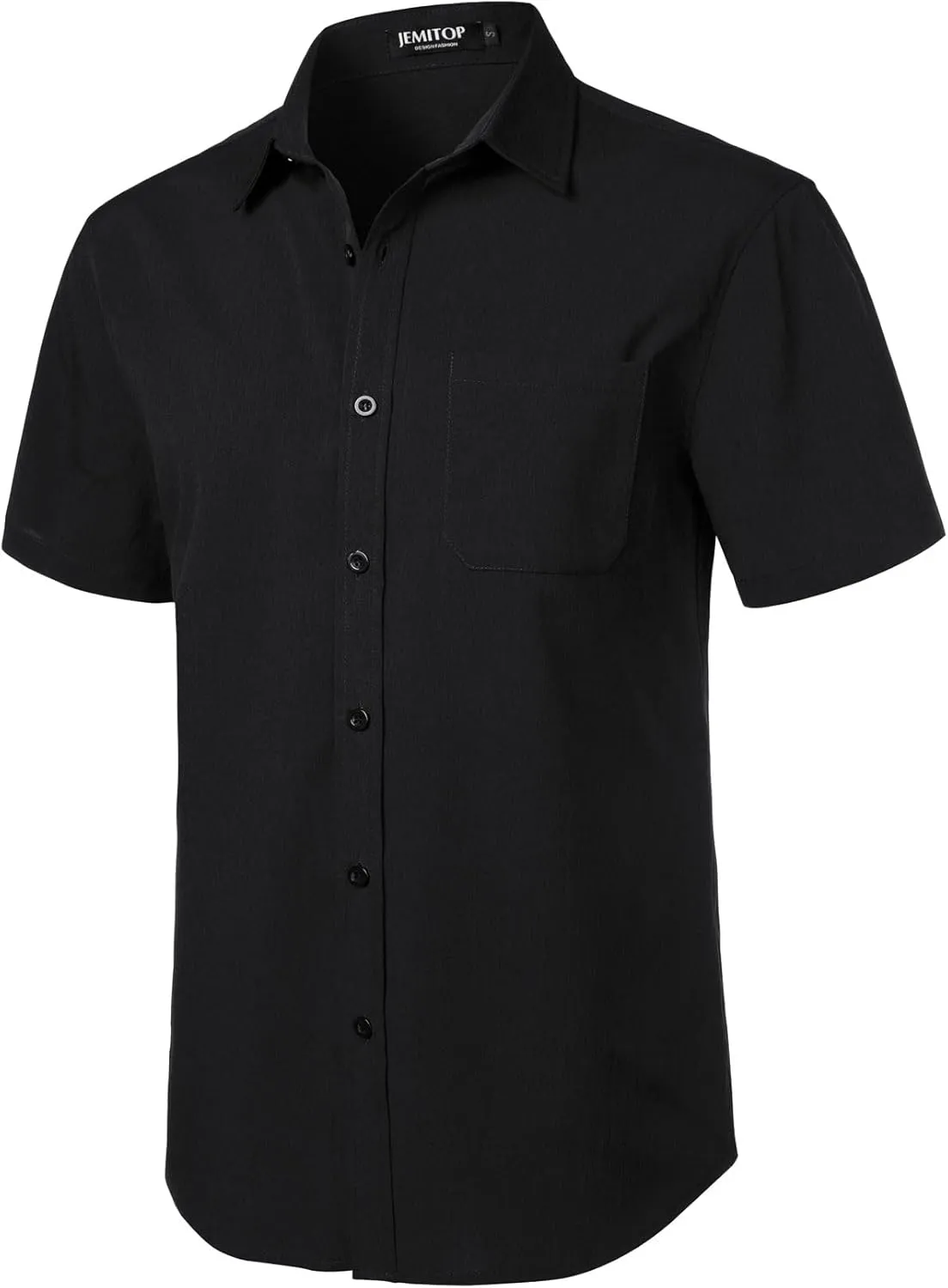 Men's Stretch Wrinkle Free Short Sleeve Texture Shirt Lightweight Summer Button Down Shirts for Beach Vacation