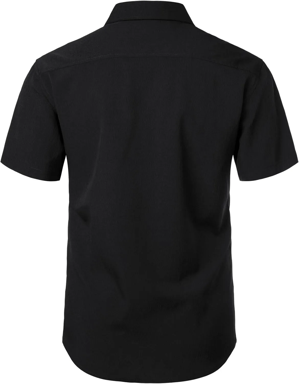 Men's Stretch Wrinkle Free Short Sleeve Texture Shirt Lightweight Summer Button Down Shirts for Beach Vacation