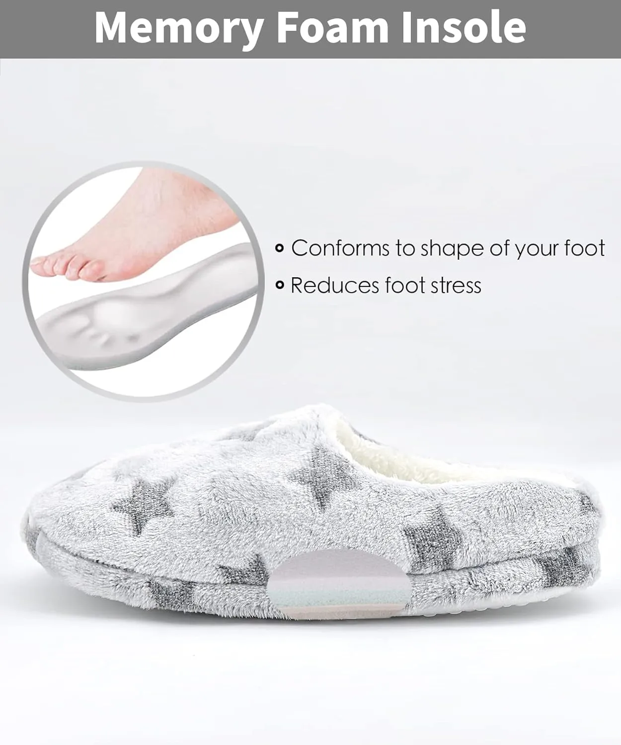 Panda Bros Women's Memory Foam Slippers Comfort Plush Fleece Lined House Shoes for Indoor & Outdoor