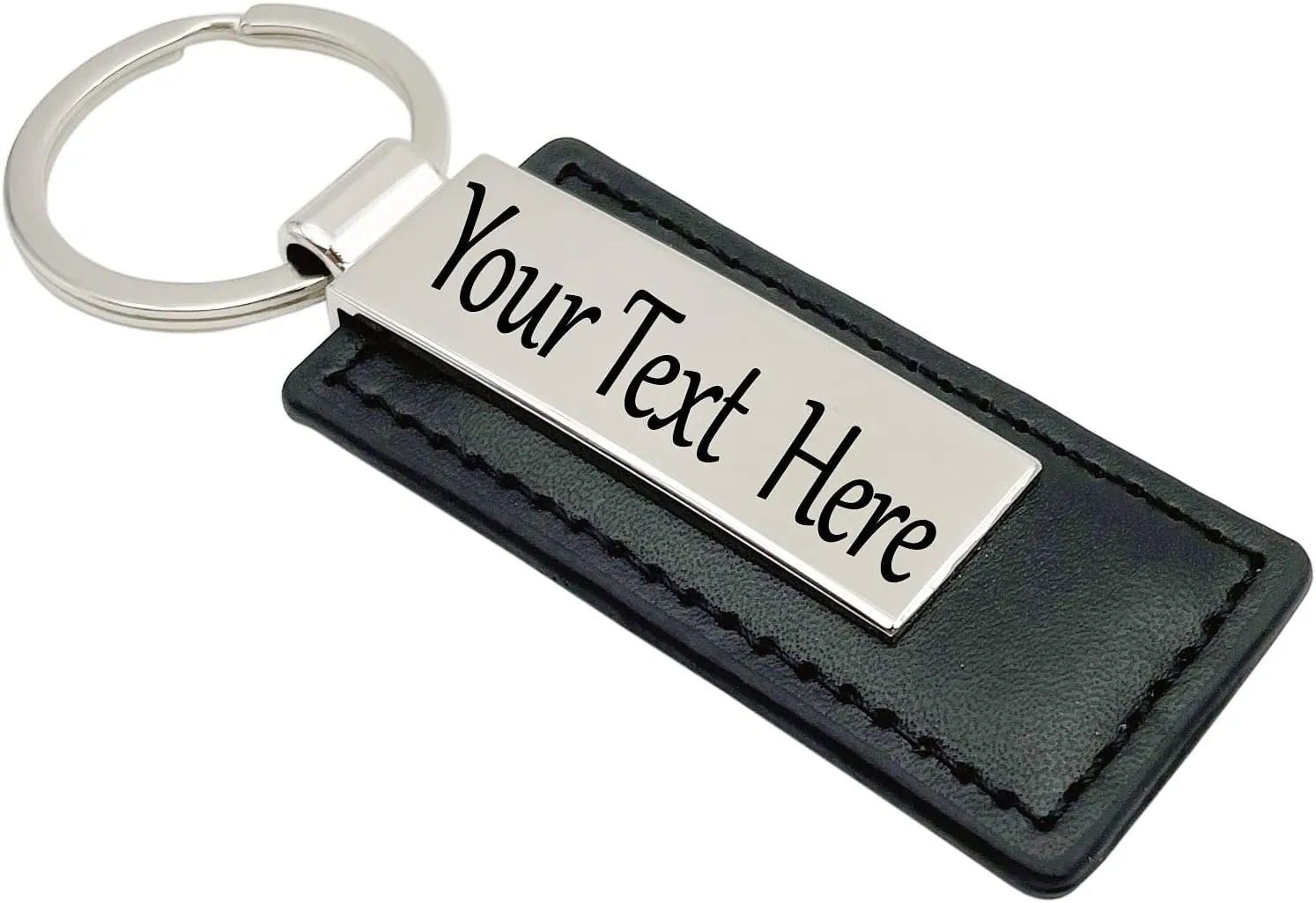 Personalized Engraved Leather Keychain Custom Message Names Keychain Gift for Men Women Boyfriend Keyring