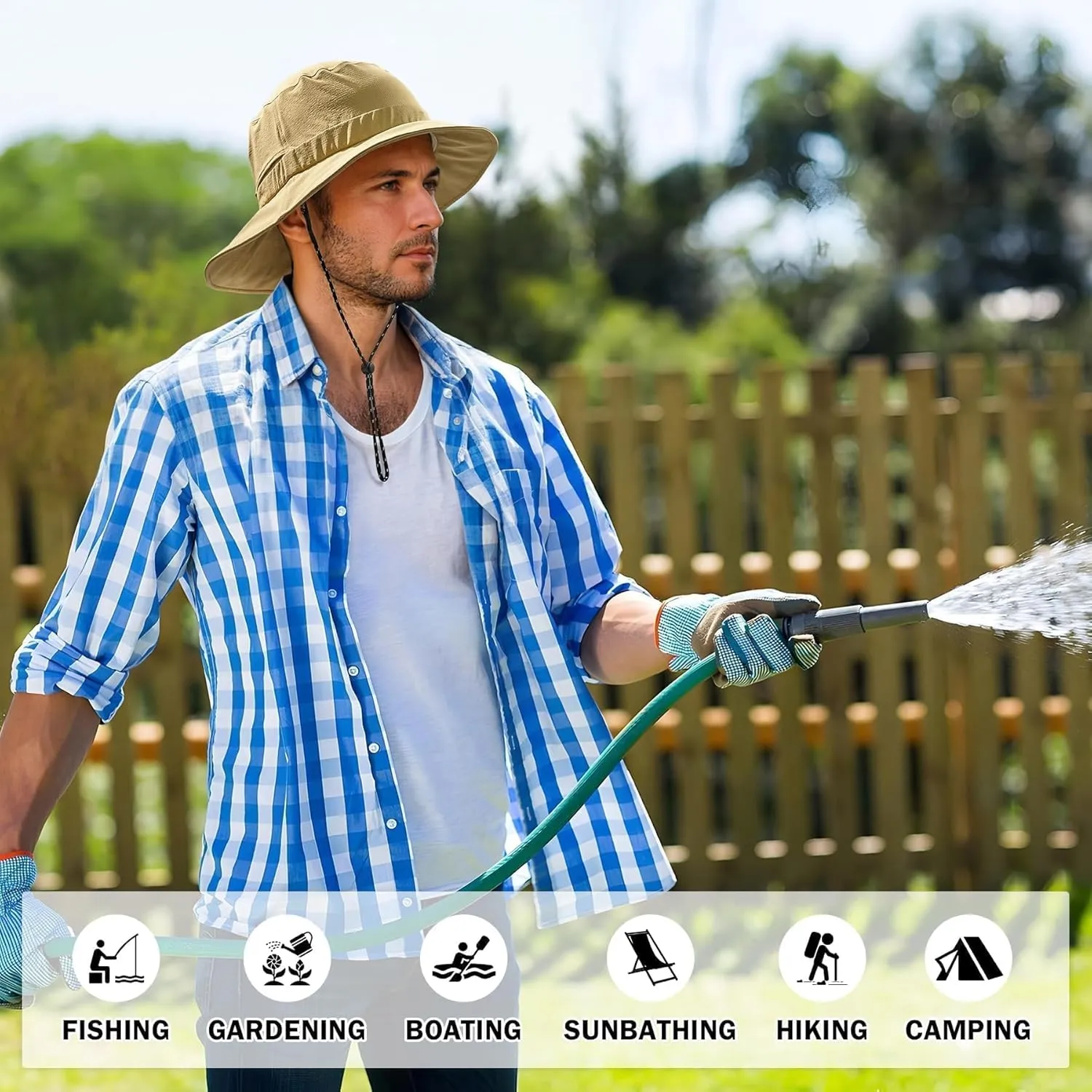 Sukeen Bucket Hat, Waterproof, Skin-Friendly, Shields Neck, Quick-Dry, Breathable, Hat for Fishing, Travel hat